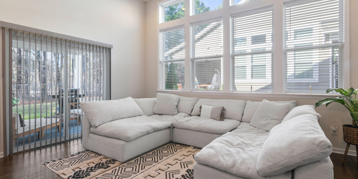 Living Room with White Sectional