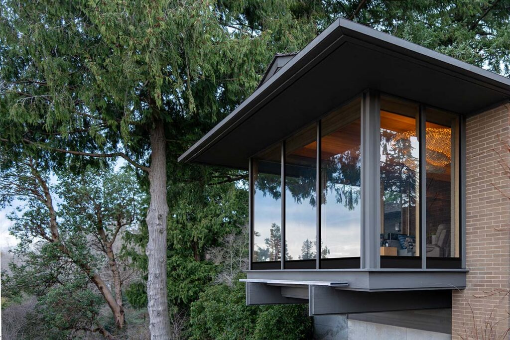 Large fiberglass windows on the exterior of a home