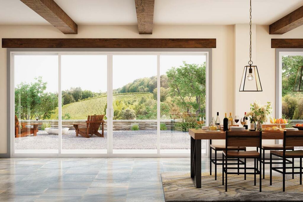Vinyl doors in a client's dining room