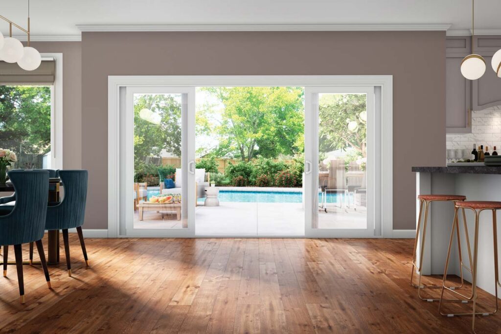 Interior view of new doors in a home